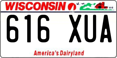 WI license plate 616XUA