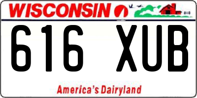 WI license plate 616XUB