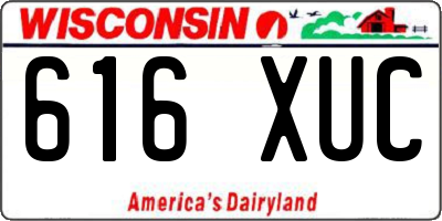 WI license plate 616XUC