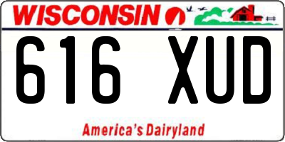 WI license plate 616XUD