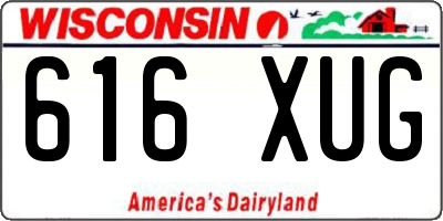 WI license plate 616XUG