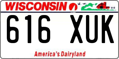 WI license plate 616XUK
