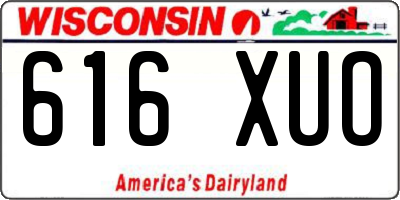 WI license plate 616XUO