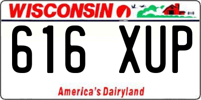 WI license plate 616XUP