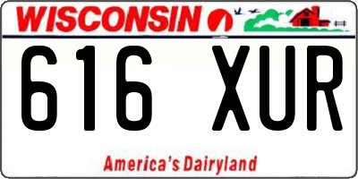 WI license plate 616XUR