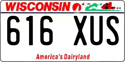 WI license plate 616XUS
