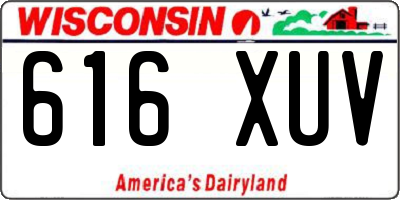 WI license plate 616XUV