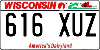 WI license plate 616XUZ