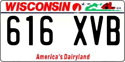 WI license plate 616XVB