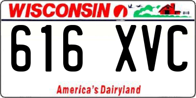 WI license plate 616XVC