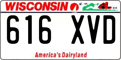 WI license plate 616XVD