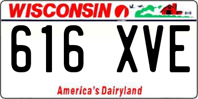 WI license plate 616XVE