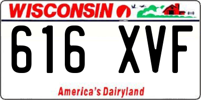 WI license plate 616XVF