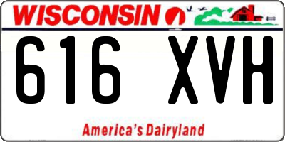 WI license plate 616XVH
