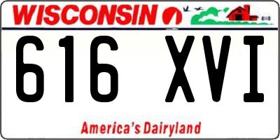 WI license plate 616XVI