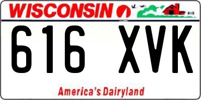 WI license plate 616XVK