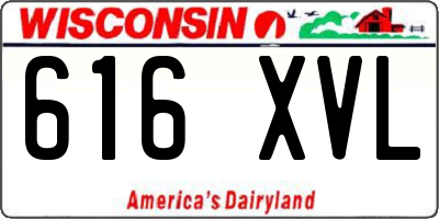 WI license plate 616XVL