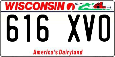 WI license plate 616XVO