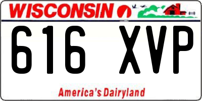 WI license plate 616XVP