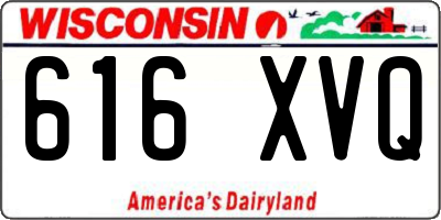 WI license plate 616XVQ