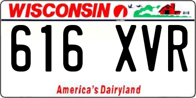 WI license plate 616XVR