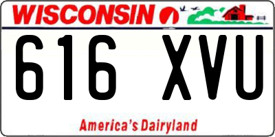 WI license plate 616XVU