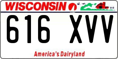 WI license plate 616XVV