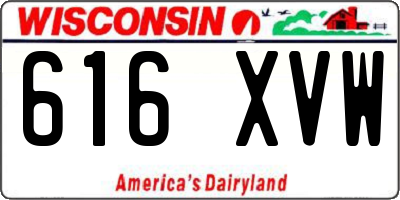 WI license plate 616XVW