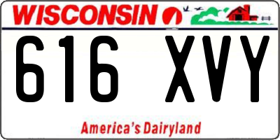 WI license plate 616XVY