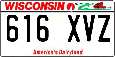WI license plate 616XVZ