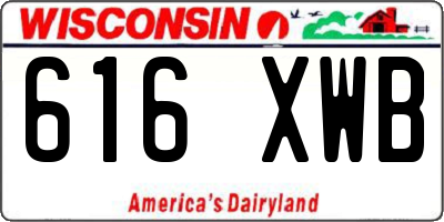 WI license plate 616XWB