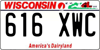 WI license plate 616XWC