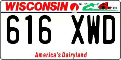 WI license plate 616XWD