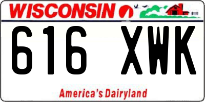 WI license plate 616XWK