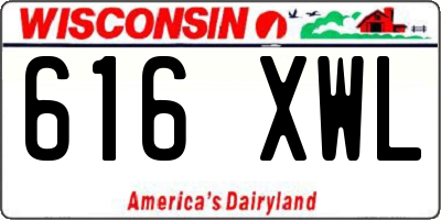WI license plate 616XWL