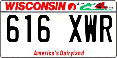 WI license plate 616XWR