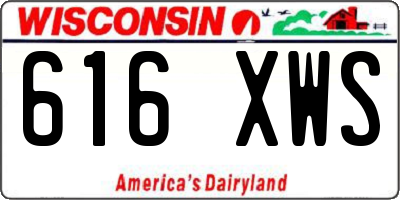 WI license plate 616XWS