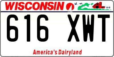 WI license plate 616XWT