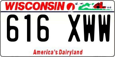 WI license plate 616XWW