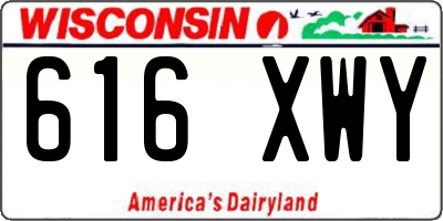 WI license plate 616XWY