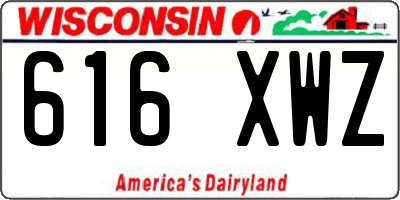 WI license plate 616XWZ