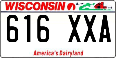 WI license plate 616XXA