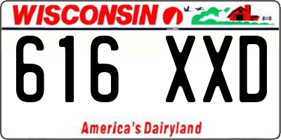 WI license plate 616XXD