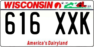 WI license plate 616XXK