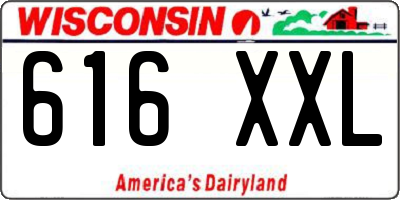 WI license plate 616XXL