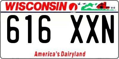 WI license plate 616XXN