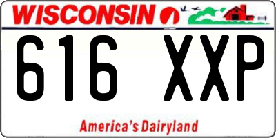 WI license plate 616XXP