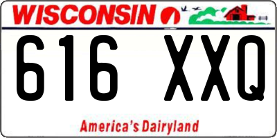WI license plate 616XXQ