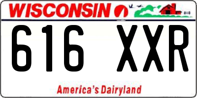 WI license plate 616XXR