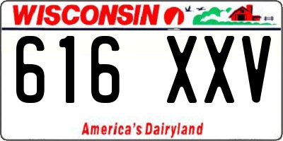 WI license plate 616XXV